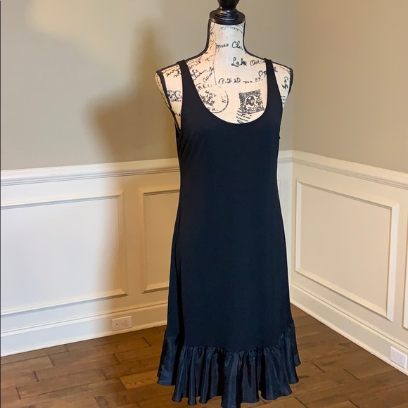 Eileen Fisher Dresses & Skirts - Eileen Fisher Black Slvls 100% Silk Ruffled Dress